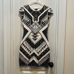 Aztec Sequin Midi Dress